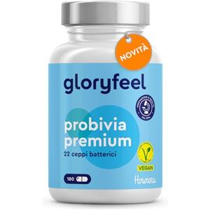 Gloryfeel Fermenti Lattici Probiotici Premium HOWARU®, per Intestino, 180 Capsule, 22 Ceppi Batterici, con Inulina, 10 miliardi di CFU Lactobacillus e Bifidobacterium per la Flora Intestinale