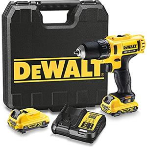 DEWALT DCD710D2-qw Trapano Avvitatore, 2 velocità, 2.0 Ah, con Doppia Batteria in Valigetta, 10.8 V, Giallo/Nero