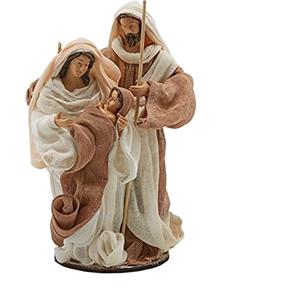 Magie di Natale Natività monoblocco Lord statue per presepe con vestiti in tessuto (22 cm, Nocciola)