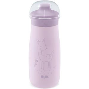 NUK Mini-Me Sip Tazza per bambini | 9+ mesi | 300 ml | Borraccia in acciaio inox per bambini | Beccuccio temperato antigoccia | Infrangibile | Lilac Deer