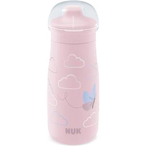 NUK Mini-Me Sip Tazza per bambini | 9+ mesi | 300 ml | Borraccia per bambini | Beccuccio temperato antigoccia | Infrangibile | Farfalla rosa