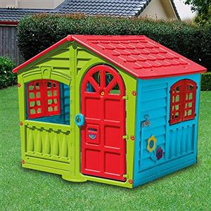 Palmitessa Casetta per Bambini Casa Gioco per Bambini Esterno casetta da giardino per bambini casetta per Bambini da Interno Giardino Casetta da Gioco Tradizionale Grande 140X111X115Hh