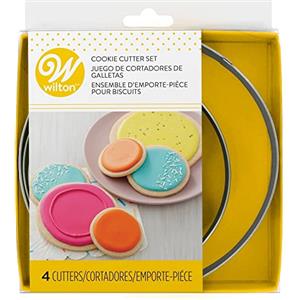 Wilton Circles Nesting Metal Cutter, 4 Pezzi: Formine Biscotti Rotondi, Formine per Biscotti, Stampini di Metallo Coppapasta Tagliabiscotti, per Tagliare l'Impasto dei Biscotti e Fondente