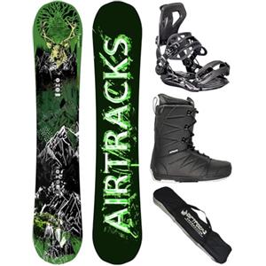 Airtracks Snowboard Set Tavola Forest King Carbon Wide Hybrid Rocker Uomo 153 - Attacchi Master - Scarponi Star Black 41 - SB Bag