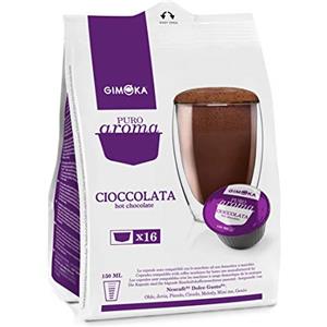 Gimoka Puro Aroma Cioccolata, Cioccolata Calda, Capsule di Cacao Compatibile con Nescafé Dolce Gusto, Lilla 16 Capsule / Porzioni