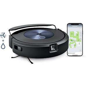 iRobot Roomba Combo j7, Robot Aspirapolvere Lavapavimenti, Mappatura Intelligente, Wi-Fi, Rilevamento Ostacoli, 2 Spazzole in Gomma Multi-Superficie, Programmabile con App e Assistente Vocale