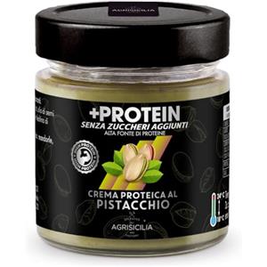 Agrisicilia, +Protein crema spalmabile al Pistacchio, crema proteica senza zuccheri aggiunti, gusto pistacchio,creme spalmabili ideali per la dieta, 200 grammi