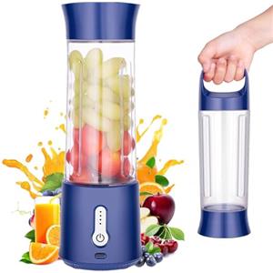 Rainpal Frullatore Portatile per Frullati, Frullatore Portatile USB Ricaricabile con Coperchio a Tazza, Senza Fili, Frullatore Personale Senza BPA per Frullati e Smoothies (Blu)