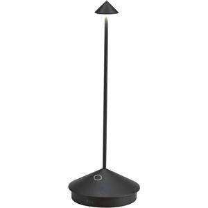 Zafferano Pina Pro - Lampada da Tavolo Ricaricabile e Senza Fili, Controllo Touch, Dimmerabile, 29 cm, Colore Nero