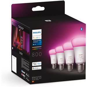 Philips Hue White & Color Ambiance LED, set da 4 E27, 2000-6500 K, 9 W, 8719514328402, White & Color Ambiance; White & Color Ambiance [Lampadine > Lampade a LED]
