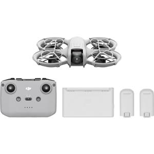 DJI Neo Combo Fly More, mini drone con fotocamera UHD 4K per adulti, 135g drone che vola da solo e ti segue, decollo dalla mano, tracciamento IA del soggetto, QuickShot, con RC-N3 e 3 batterie