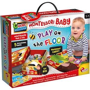 Liscianigiochi Montessori Baby - Giochini sul Pavimento con Plaid, Puzzle e Giochi di Associazione per Sviluppo Sensoriale