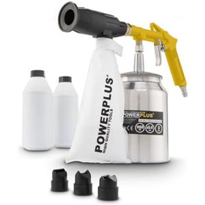 PowerPlus POWAIR0014 - Pistola sabbiatrice ad aria compressa, inclusi 2 kg di sabbia, apparecchio con ripresa