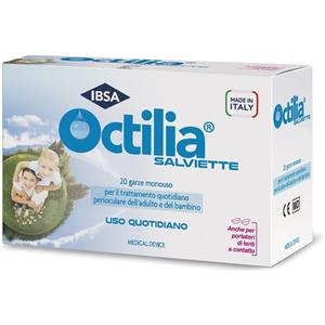 IBSA Octilia Salviette Perioculari - 20 Garze Monouso in Viscosa Non Sterili per Adulti e Bambini