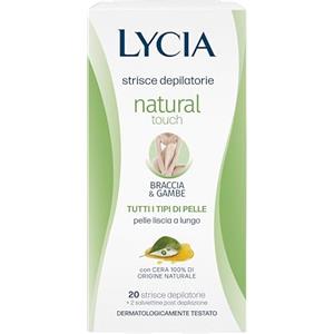 Lycia - Strisce Depilatorie Gambe e Braccia, Natural Touch, Con Cera 100% di Origine Naturale, Per Tutti i Tipi di Pelle, 20 Strisce