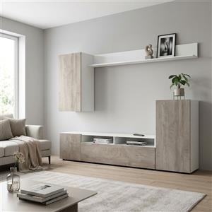 Milani Home AURELIO - Parete Attrezzata Porta TV Moderna 207x34x170 h in Marmo e Vari Colori