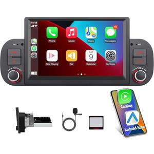 Aphrfamma Autoradio per FIAT Panda 2013-2020, Linux Autoradio Panda Support Wireless CarPlay/Android Auto, Stereo Fiat Panda with SWC/Touchscreen/Bluetooth/FM/AM/USB/DSP/RDS/Mirror Link