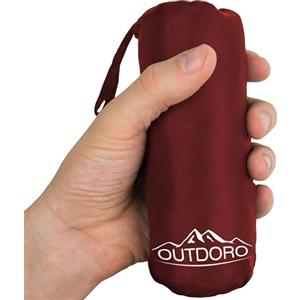 Outdoro Sacco a pelo da viaggio ultra leggero, solo 230 g, in microfibra, sottile e piccolo, Inlett, Travel-Sheet