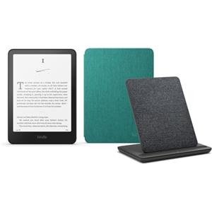 Amazon Kindle Paperwhite Signature Edition (versione 2024) da 32 GB senza pubblicità, una copertura in tessuto Amazon e un dock di ricarica wireless Made for Amazon