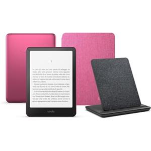 Amazon Kindle Paperwhite Signature Edition (versione 2024) da 32 GB senza pubblicità, una copertura in tessuto Amazon e un dock di ricarica wireless Made for Amazon