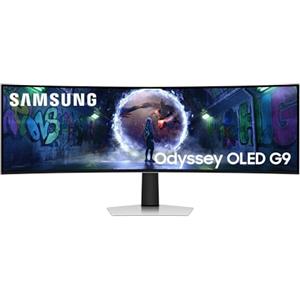 Samsung Monitor Gaming Odyssey OLED G9 (S49DG934), Curvo (1800R), 49'', 5120x1440 (DQHD), 32:9, HDR10+, OLED Glare Free, 240Hz, 0,03ms (GtG), HDMI, Micro HDMI, DP, Ingresso Audio