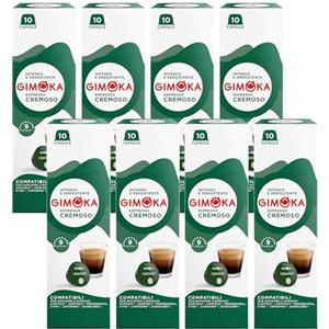 Gimoka miscela Espresso Cremoso, intensità 9/10-80 capsule compatibili con le macchine Caffitaly* (8 confezioni da 10)