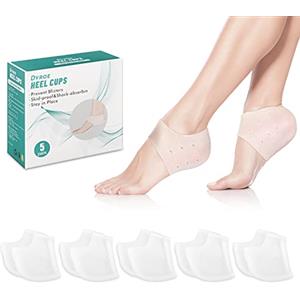 Dyroe Proteggi Tallone in Silicone,Talloniera in Silicone(5 Paia),Supporti er Tallone Per Sollievo Dolore,Per Fascite Plantare Donna E Uomo,Gel Tacco Calze,Gel Cuscinetto Tallone