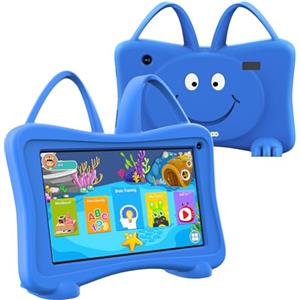 okulaku Tablet Per Bambini 7 Pollici 32GB ROM 64GB Espandibile - Per Età 3-12 Anni Con Custodia Protettiva, WiFi, Doppia Fotocamera, Controllo Parentale e App