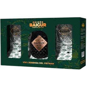 Saigon Baigur, Premium Dry Gin, 700ml, per Gin Tonic Esotico, Gin Confezione Regalo, Balloon Pack, Note Agrumate, 16 Botaniche, Gin Artigianale Vietnamita, Distillato in Alambicchi di Rame, 43% Vol.