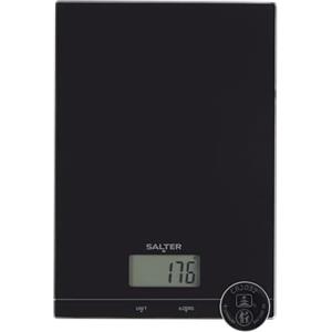 Salter Glass Bilancia da cucina elettronica - Bilancia da forno digitale, funzione di aggiunta e pesatura della tara, display LCD, misura i liquidi, capacità 5 kg, facile da pulire, cucina