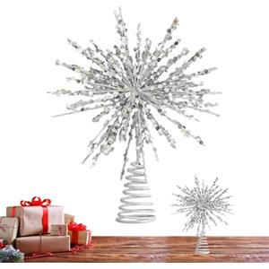 ETUCYNG Topper per albero a stella illuminato, Topper per albero a stella a LED - Ornamento con stella superiore per albero delle vacanze,Puntale creativo per albero di Natale con stella, decorazione