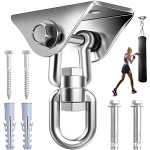 Cisivis Gancio da soffitto 450 kg, supporto per sacco da boxe, supporto da soffitto girevole a 360°, gancio per altalena, supporto da soffitto per esterni e interni, in acciaio inox per carichi