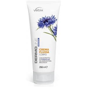 VEBIX DERMOLINE Crema Fluida Corpo al Fiordaliso 250 ml - Idratante e Rinfrescante con Aloe Vera e Olio di Mandorle Dolci