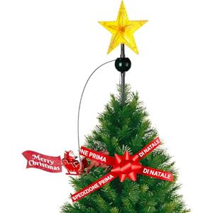 Avilia Puntale per Albero di Natale con Stella e Slitta Rotante - Ideale per Rendere Uniche le Decorazioni del tuo Albero di Natale con Illuminazione LED Interna - Resistente e Durevole 51x29x8cm