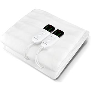 LEEVOT Scaldaletto Matrimoniale 160 x 140 cm, 3 Temperature Regolabili Coperta Elettrica, Antimite, Lavabile, Spegnimento Automatico, 2 Controller, Timer Programmabile