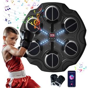Eznaobo Macchina da boxe musicale con guantoni da boxe, Bluetooth Smart Music Boxing Machine con 3 velocità e luce, macchina da boxe da parete, per bambini e adulti (B)