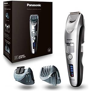 Panasonic ER-SB60-S803 Regolabarba da Uomo, Tagliacapelli Cordless Portatile Impermeabile, 20 Impostazioni di Lunghezza, 2 Accessori, Funzionamento Senza Filo e Con Filo, Supporto di Ricarica, Argento