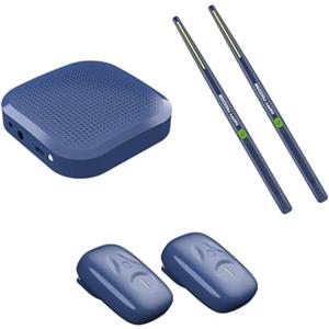 FRGITYGIFT Set di batterie elettroniche virtuali, set di aste per batterie d'aria, bacchette elettriche, tamburo dell'aria con bacchette per batteria, pedali, Bluetooth e 8 suoni, set di batterie da tavolo