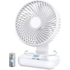 EasyAcc Mini Ventilatori da Tavolo,Mini Ventilatori 4000mAh Batteria/4 Velocità/Auto Oscillante/USB C/Silenzioso/Copriventola Rimovibile-Ventilatori Desktop Portatile per Viaggi All'aperto Casa