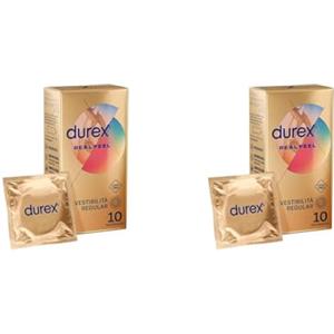 Durex Real Feel, Preservativi Senza Lattice, Vestibilità Regular, 10 Profilattici