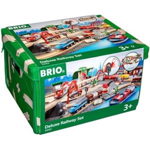 BRIO World - Set Ferrovia Deluxe, Set Costruzioni Trenino in Legno, Giocattolo per Bambino e Bambina 3+ Anni