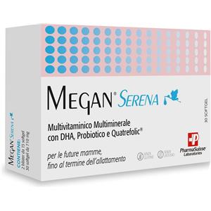 PHARMASUISSE LABORATORIES Megan Serena - Integratore alimentare multiminerale e multivitaminico con probiotico e DHA, 30 softgel