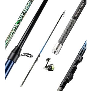Pescasubito.com Kit Canna Teleregolabile 4m Carbonio Primacy + Mulinello Brutal 1000 Trota Pesca al tocco Torrente