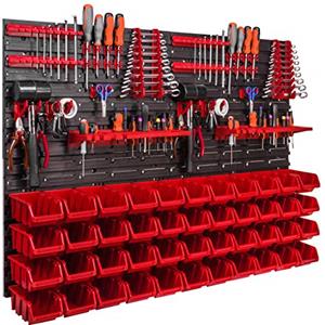 botle Scaffalatura da parete, mensola da parete, 1152 x 780 mm, supporto per attrezzi, impilabile, pannello portautensili, per banco da lavoro garage, pannello porta attrezzi da parete