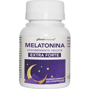 HerbAmour MELATONINA PURA EXTRA FORTE | Integratore I 365 Compresse