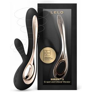 LELO SORAYA 2 Vibratore Rabbit per il Punto G e il Clitoride, Impermeabile e Wireless, Vibratore Donna con Stimolatore Clitorideo Femminile, Sex Toys per Donne, Vibratori Femminili, Black