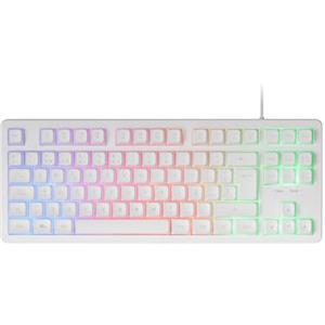 Mars Gaming MK023, Tastiera Gaming TKL, Tecnologia Ibrida H-Mech, Illuminazione FRGB Rainbow, Anti-ghosting, Compatibilità Universale, Bianco, Lingua Spagnola