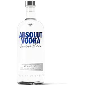 Absolut Vodka, Vodka svedese, Grano e acqua di Ahus , Senza zuccheri aggiunti, 40% Vol., 1 L