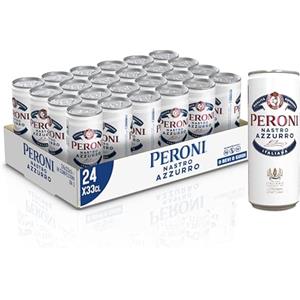 Peroni Nastro Azzurro, Cassa Birra con 24 Lattine di Birra da 33 cl, Birra Premium Lager a Bassa Fermentazione, Gusto Rinfrescante e Rigenerante, Gradazione Alcolica 5% Vol