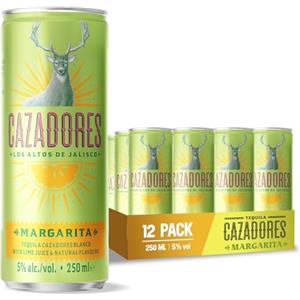 Cazadores Cocktail Margarita CAZADORES pronto da bere, senza glutine e con aromi naturali, 5% ABV, 12 x 25cl / 250ml